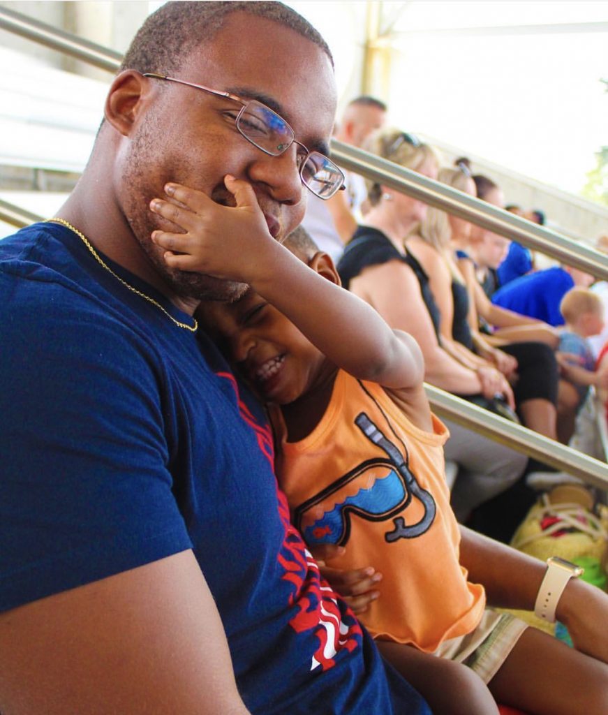 father and son at sea world orlando 